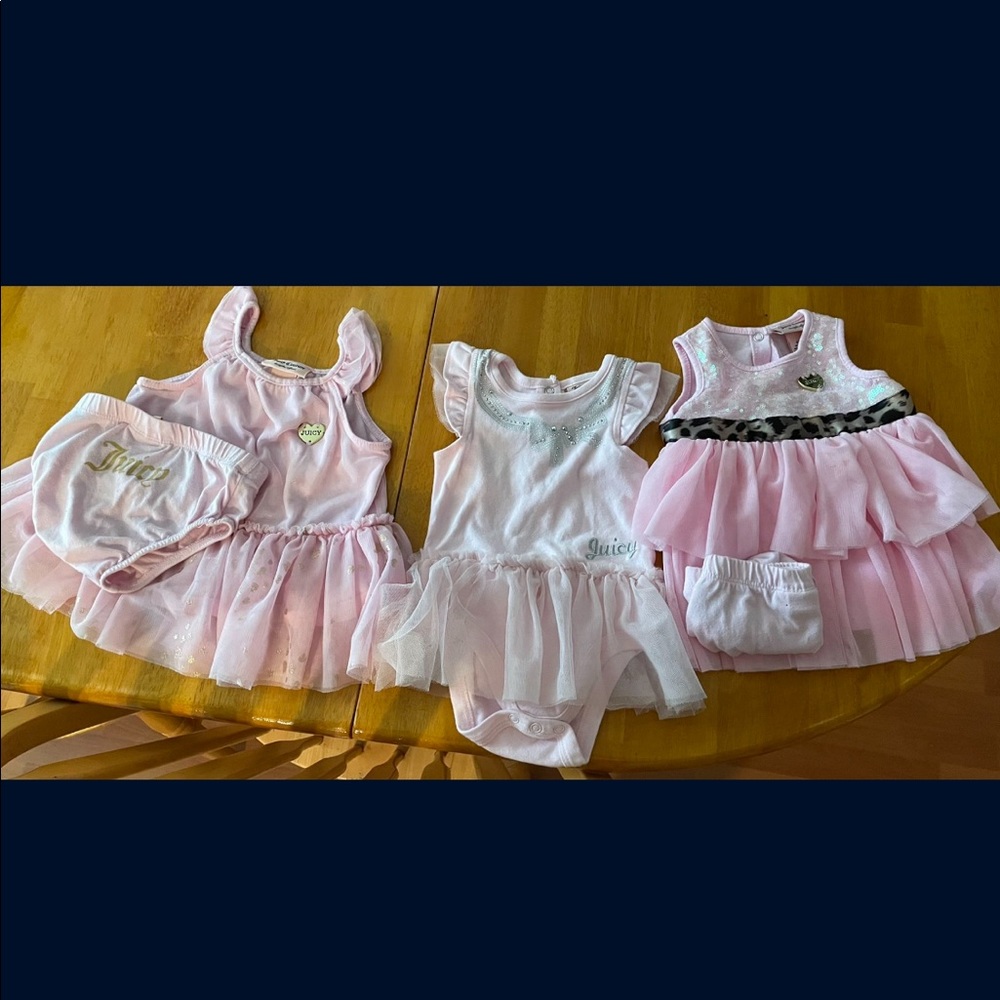 Three Juicy Couture Dresses in size 6-9 months in like-new condition